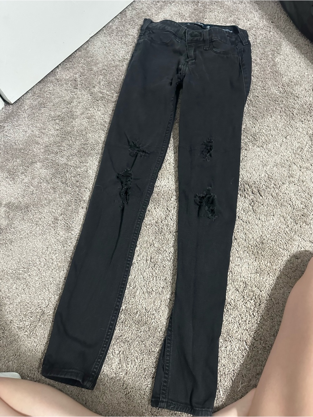 Hollister Black Skinny Ripped Jeans
